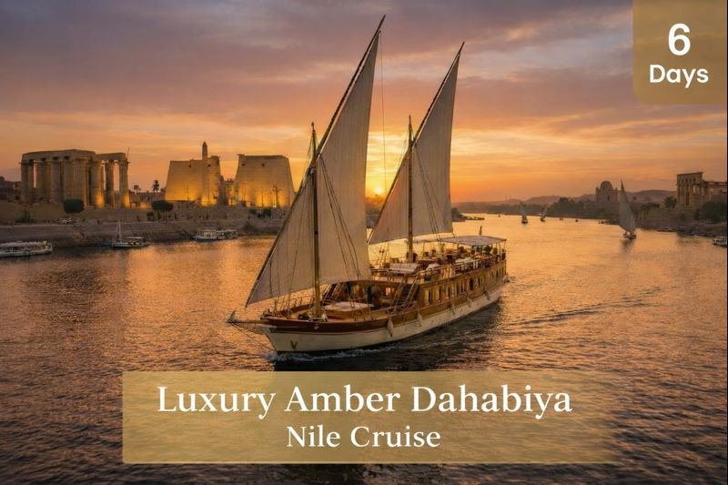 6 Days Luxury Amber Dahabiya Nile Cruise from Luxor to Aswan