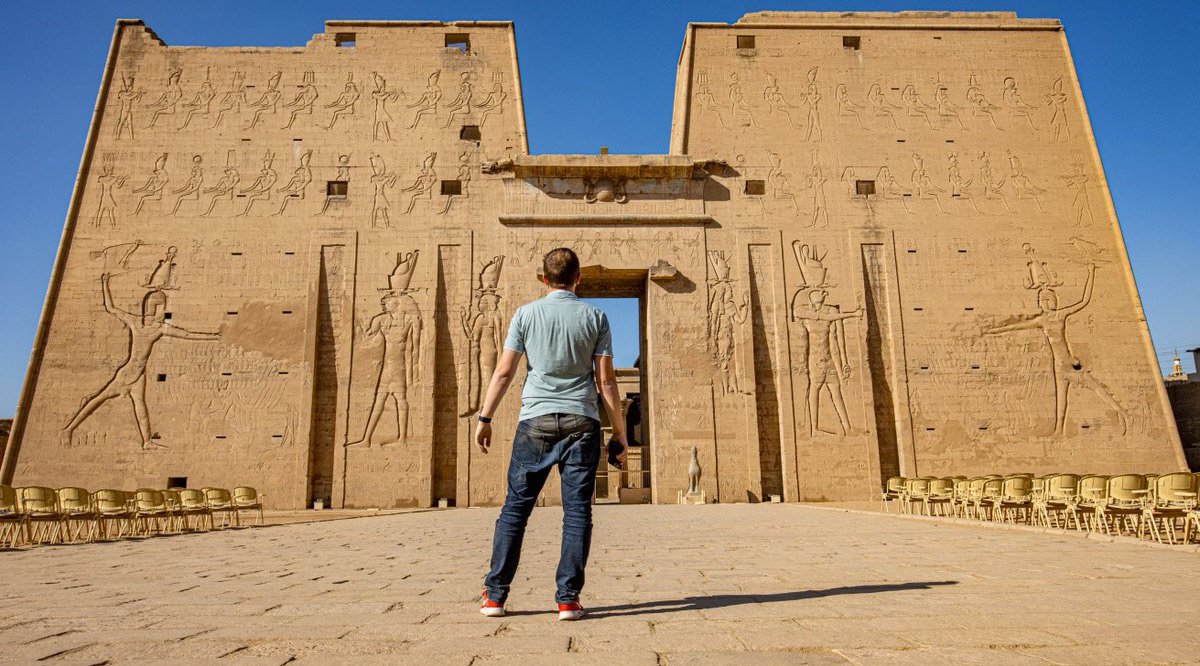 Philae Temple in Aswan during sunset